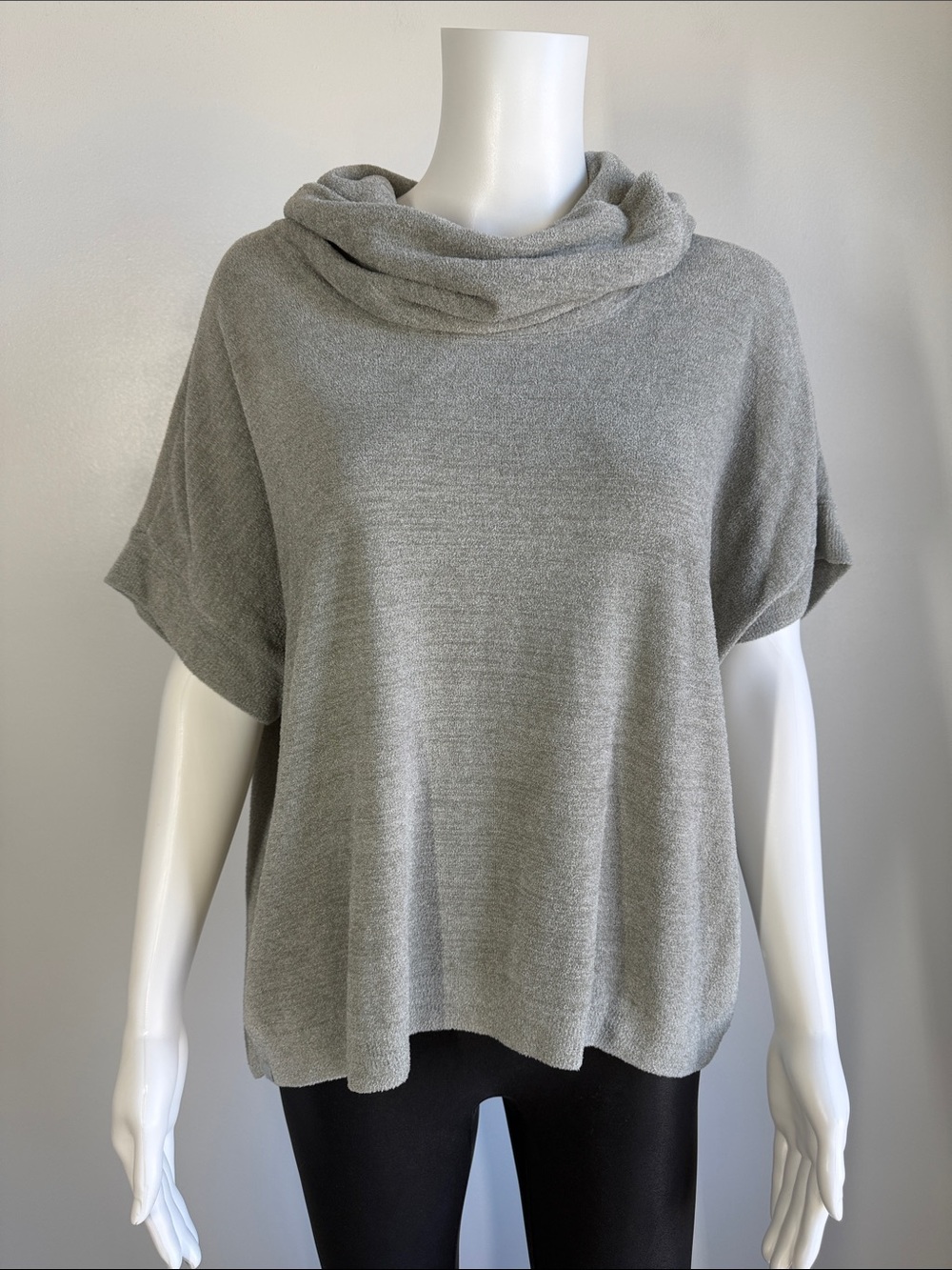 Barefoot Dreams CozyChic Ultra Lite Cowl Neck Poncho Heather Gray - One Size